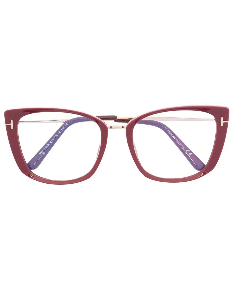 Tom Ford Cat-Eye-Brille in Schildpattoptik - Rot Rot