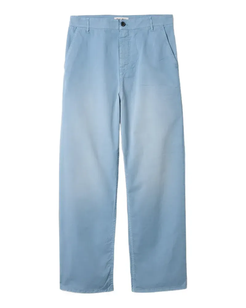Miu Miu garment-dyed twill pants - Blau Blau
