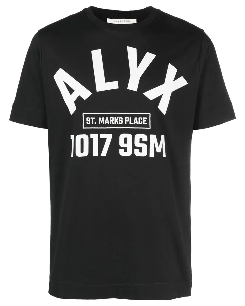 1017 ALYX 9SM Techno T-Shirt mit Logo-Print Schwarz