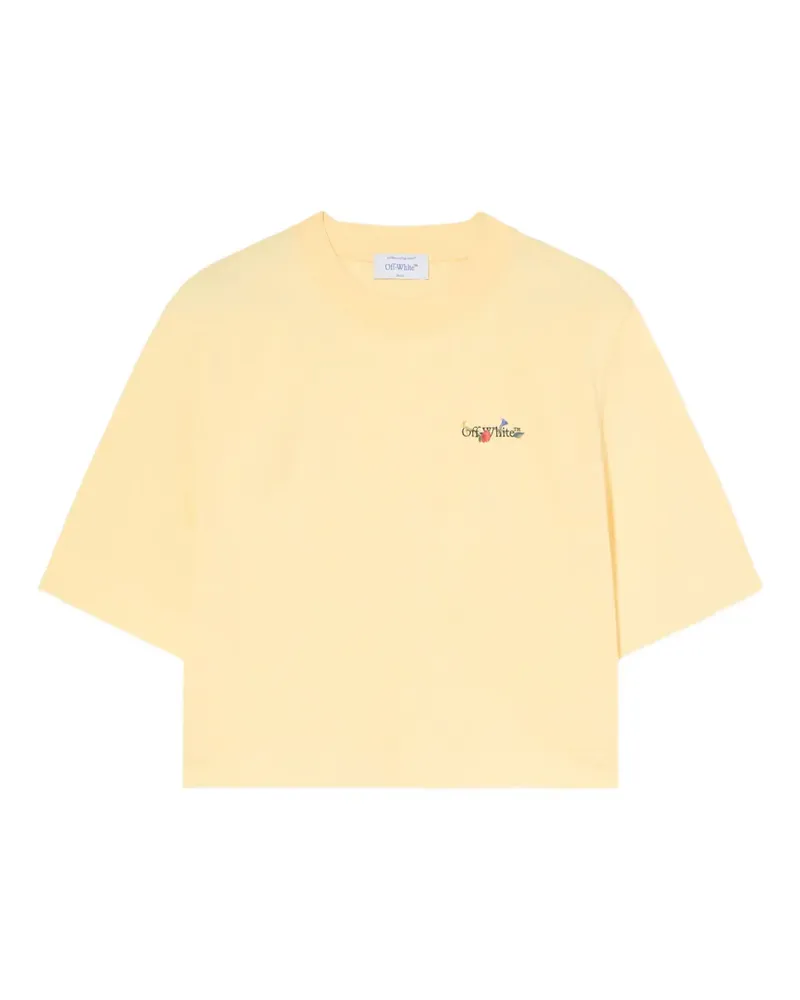 OFF-WHITE arrow floral logo crop top - Gelb Gelb