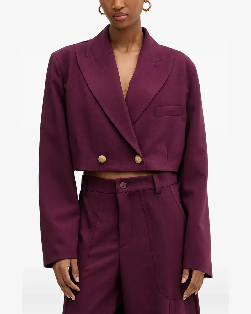 HAVEONE double-breasted cropped jacket - Violett Violett