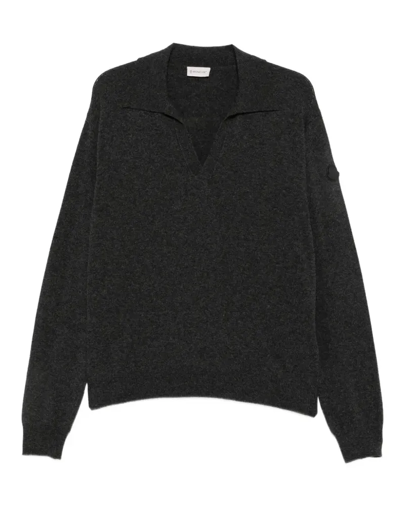 Moncler Pullover mit Logo-Patch - Grau Grau