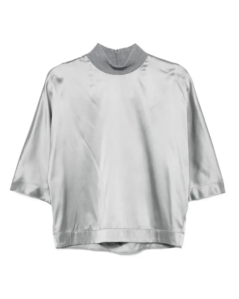 Peserico T-Shirt mit Stehkragen - Grau Grau