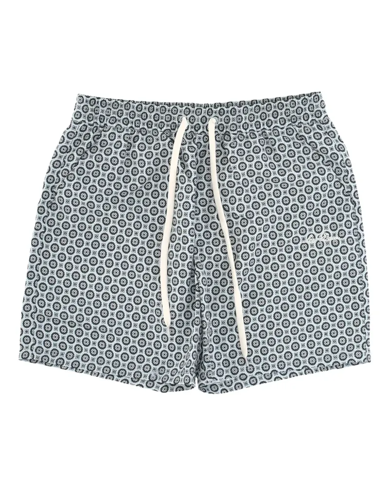 LES DEUX Gemusterte Badeshorts - Grün Grün