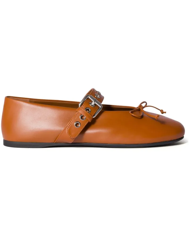 Miu Miu Ballerinas mit Schnalle - Braun Braun