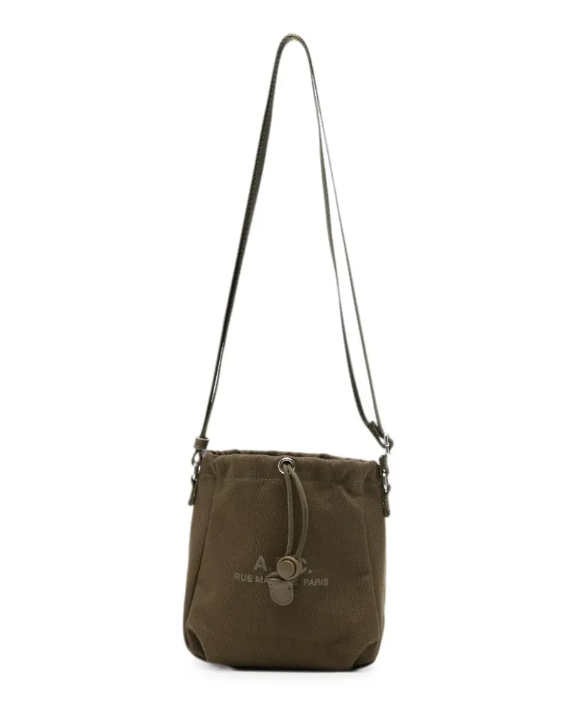 A.P.C. logo-print drawstring messenger bag - Grün Grün