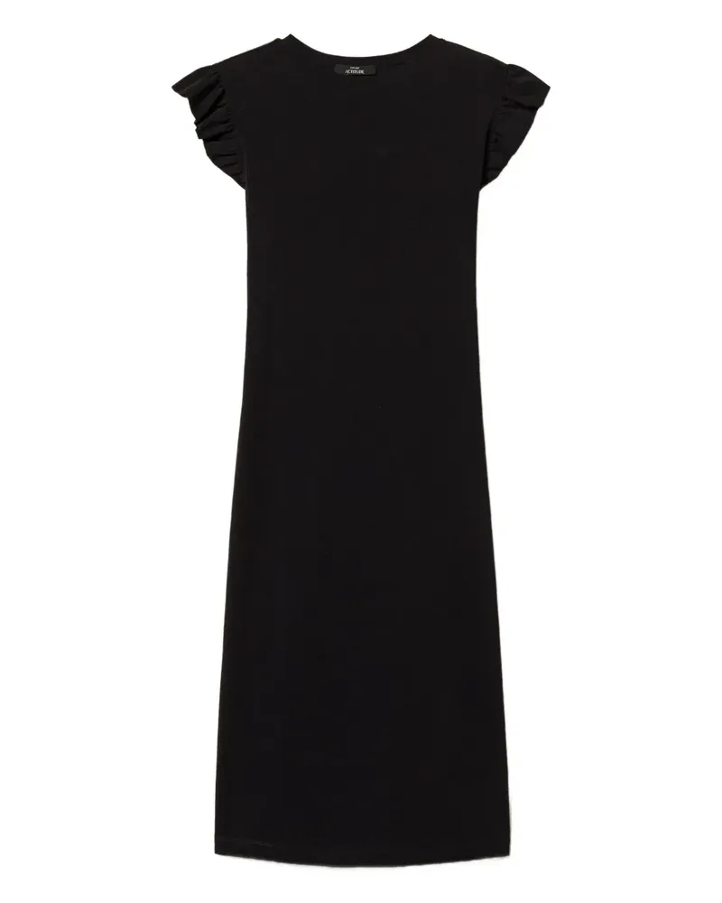 Twin-Set Minikleid mit Rüschenärmeln - Schwarz Schwarz