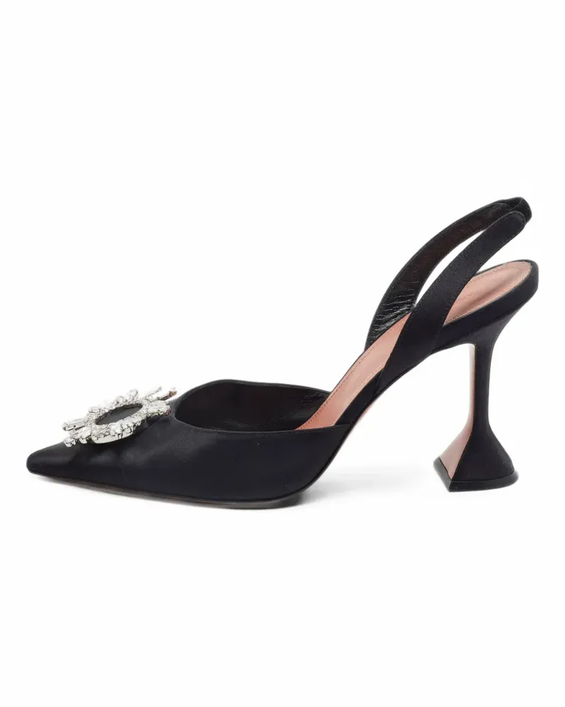 Amina Muaddi slingback pumps - Schwarz Schwarz