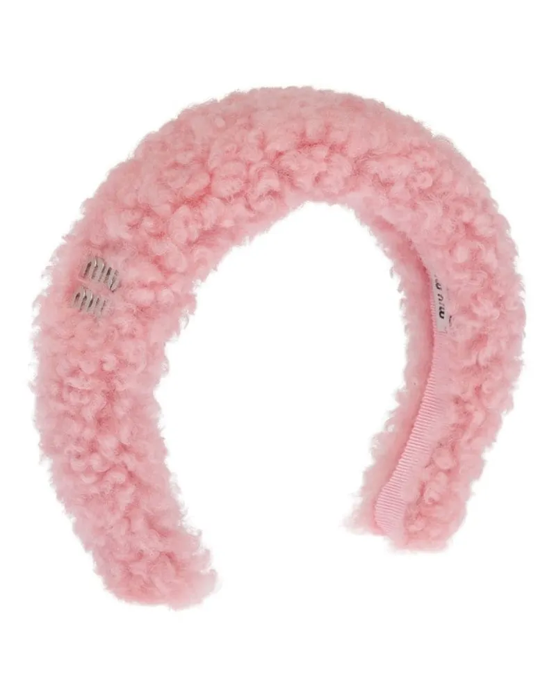 Miu Miu Haarreif aus Shearling Rosa