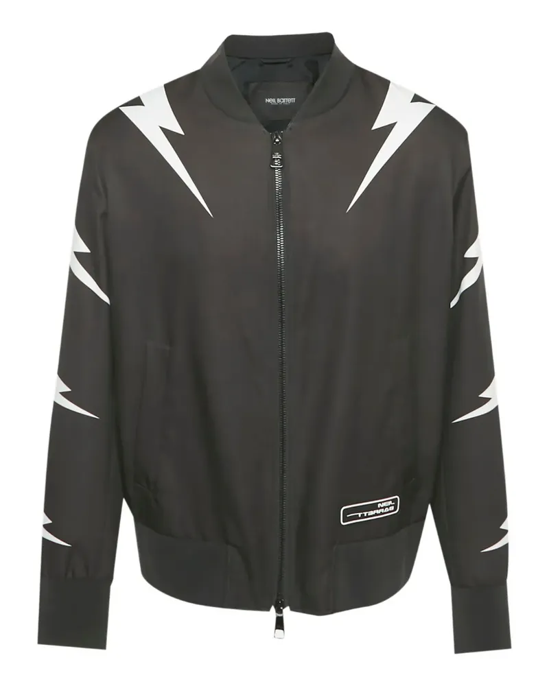 Neil Barrett graphic-print bomber jacket - Schwarz Schwarz