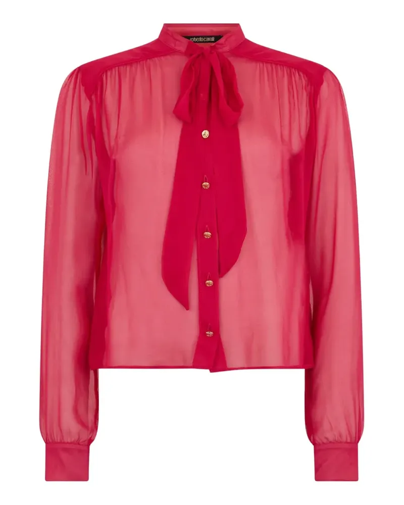 Roberto Cavalli Semi-transparente Schluppenbluse - Rot Rot