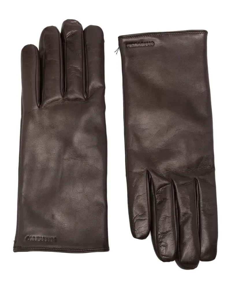Ferragamo Handschuhe aus Lammleder - Braun Braun