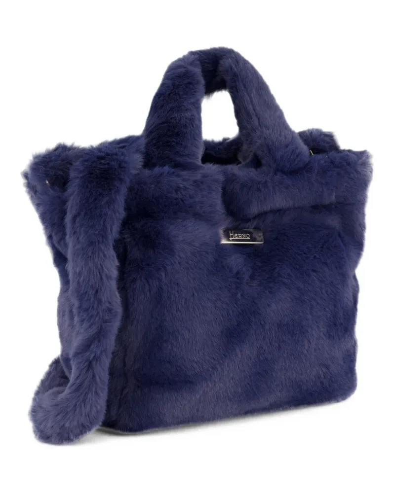 Herno faux-fur tote bag - Blau Blau
