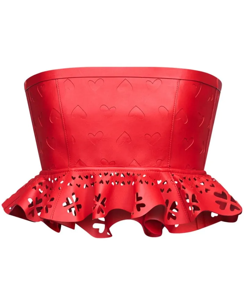 Area Bandeau-Top mit Herz-Laser-Cut - Rot Rot