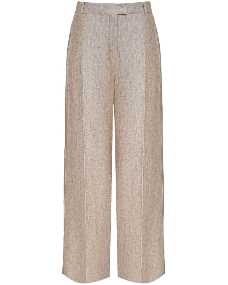 12 STOREEZ Weite Hose mit Streifen - Nude Nude