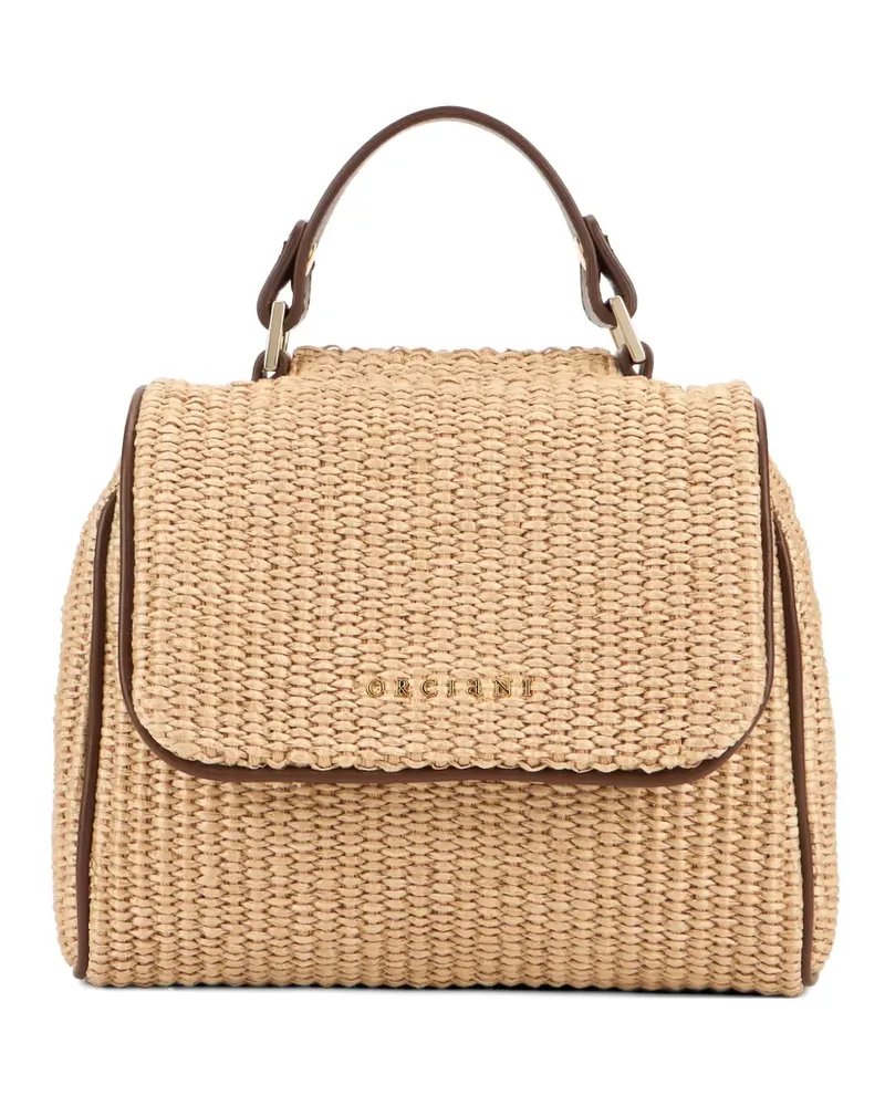 Orciani Sveva Zanzibar Mini leather-trim tote bag - Nude Nude