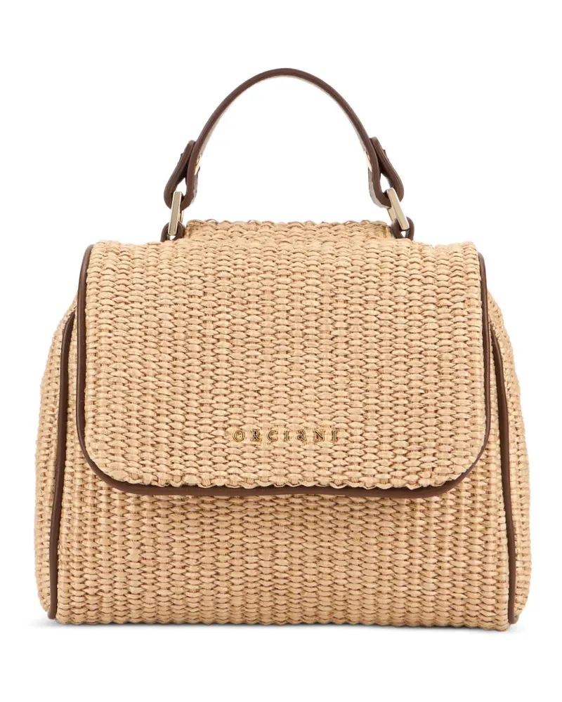 Orciani Sveva Zanzibar Mini leather-trim tote bag - Nude Nude