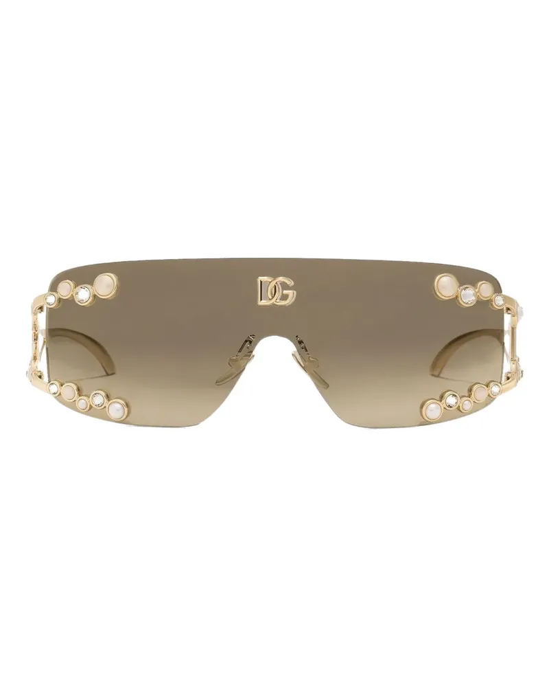 Dolce & Gabbana rectangle-frame sunglasses - Nude Nude