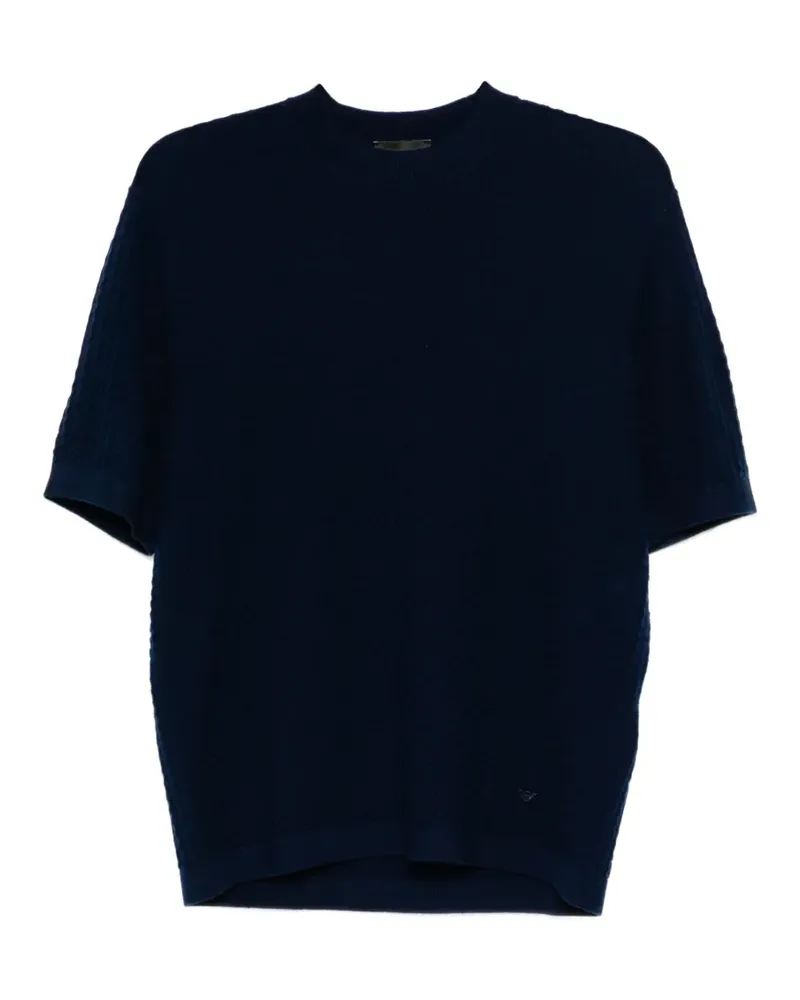 Emporio Armani wool textured T-shirt - Blau Blau
