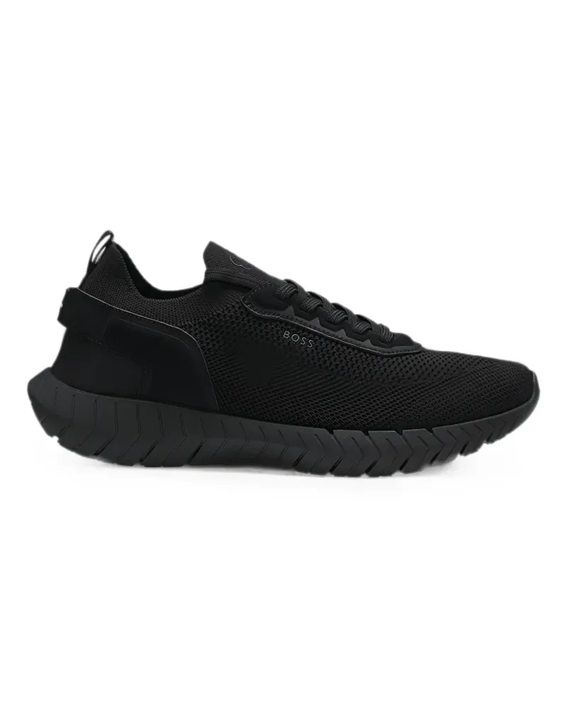 HUGO BOSS mesh-knit lace-up sneakers - Schwarz Schwarz