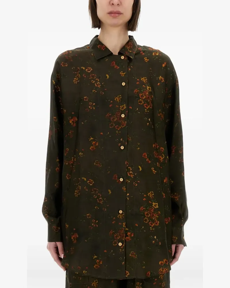 Uma Wang Tyesha floral-print shirt - Grün Grün