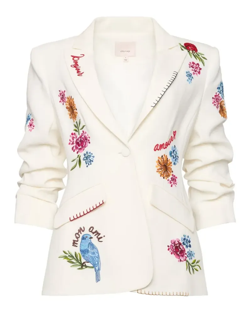 Cinq à Sept Cheyenne Blazer mit aufgestickten Blumen - Nude Nude