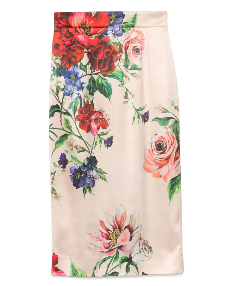 Dolce & Gabbana Midirock mit Blumen-Print - Rosa Rosa