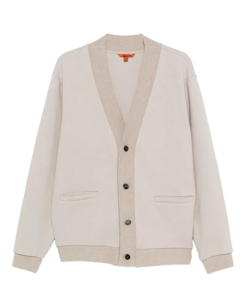 BARENA buttoned contrast-panel cardigan - Nude Nude