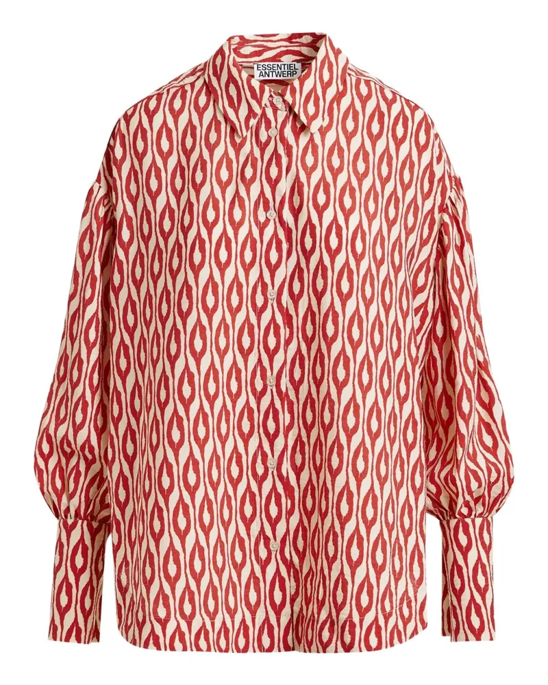 Essentiel Ihedford Hemd mit Print - Orange Orange