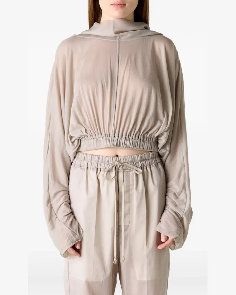Rick Owens cropped hooded top - Nude Nude