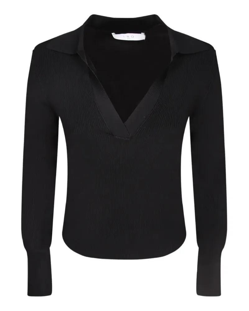 IRO Waves Pullover mit Polokragen - Schwarz Schwarz