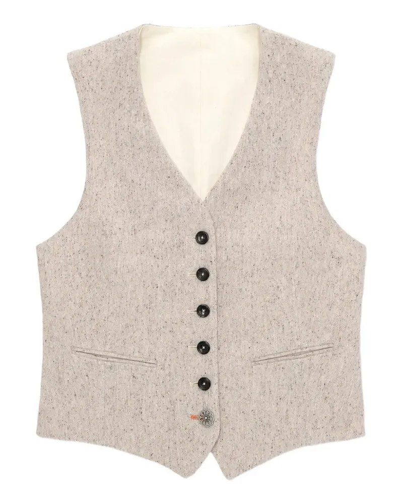 Fortela Demi button-front single-breasted waistcoat - Nude Nude