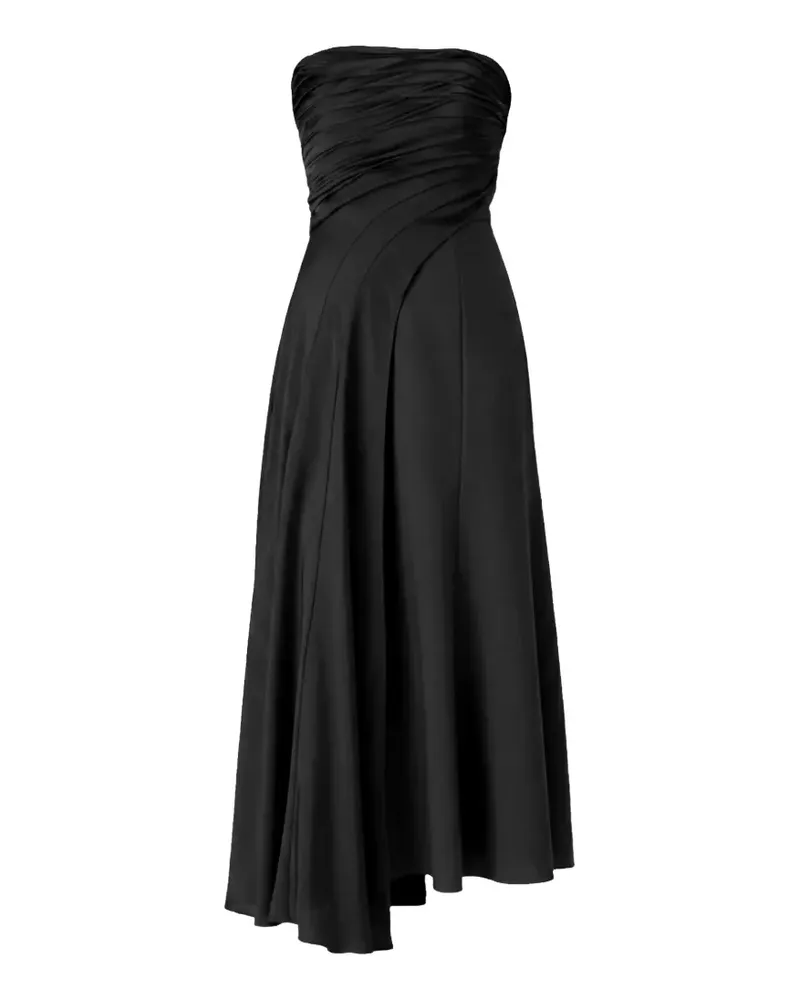 Cinq à Sept Asymmetrisches Clarisse Kleid mit Raffungen - Schwarz Schwarz