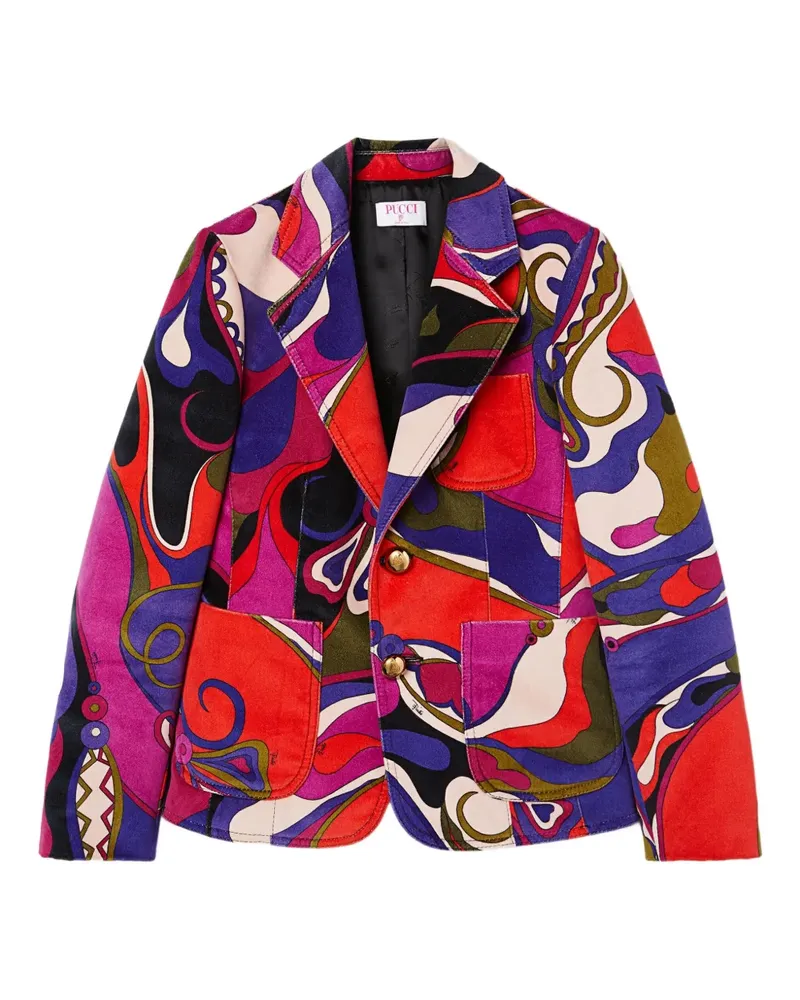 Emilio Pucci Samtjacke mit Orchidee-Print - Violett Violett