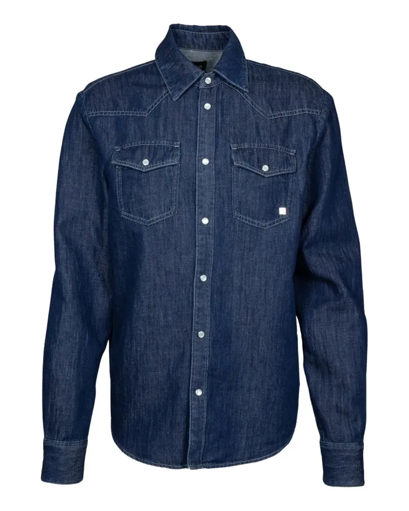 Karl Lagerfeld Jeanshemd im Western-Look - Blau Blau