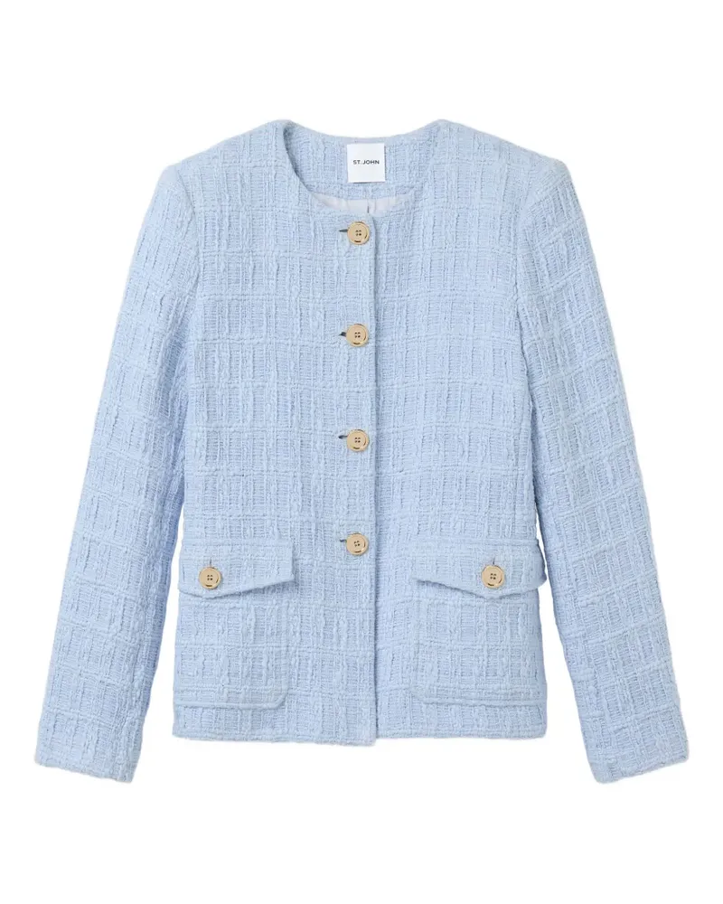 ST. JOHN Texturierte Jacke - Blau Blau