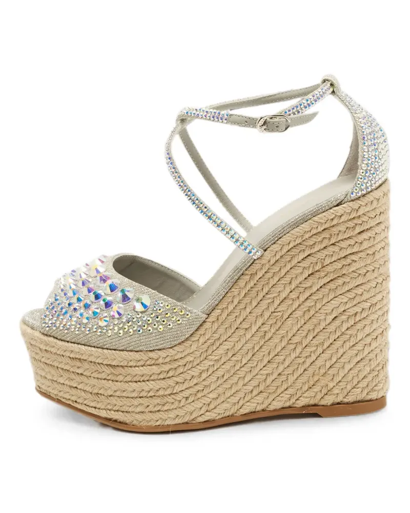 Le Silla crystal embellished espadrille sandals - Silber Silber