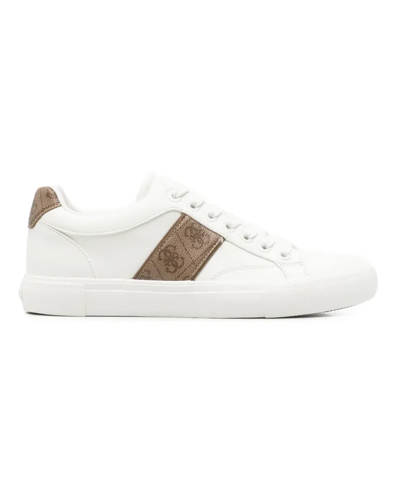 Guess Cribe Leder-Sneakers mit Logo-Print - Weiß Weiß