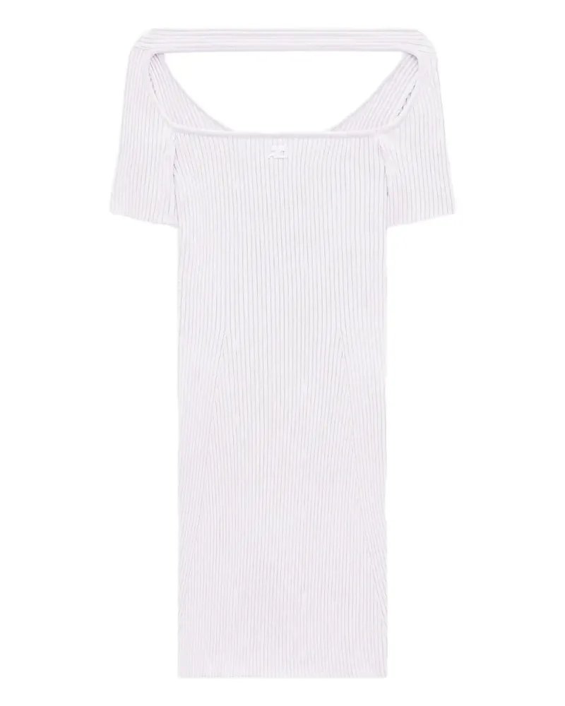 Courrèges Hyperbole embroidered ribbed mini dress - Rosa Rosa
