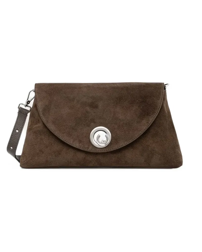 Coccinelle Mittelgroße Nikla Schultertasche aus Wildleder - Braun Braun