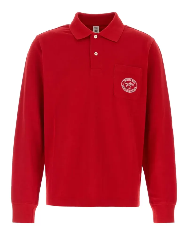 SPORTY & RICH Perry Riding long-sleeve polo shirt - Rot Rot