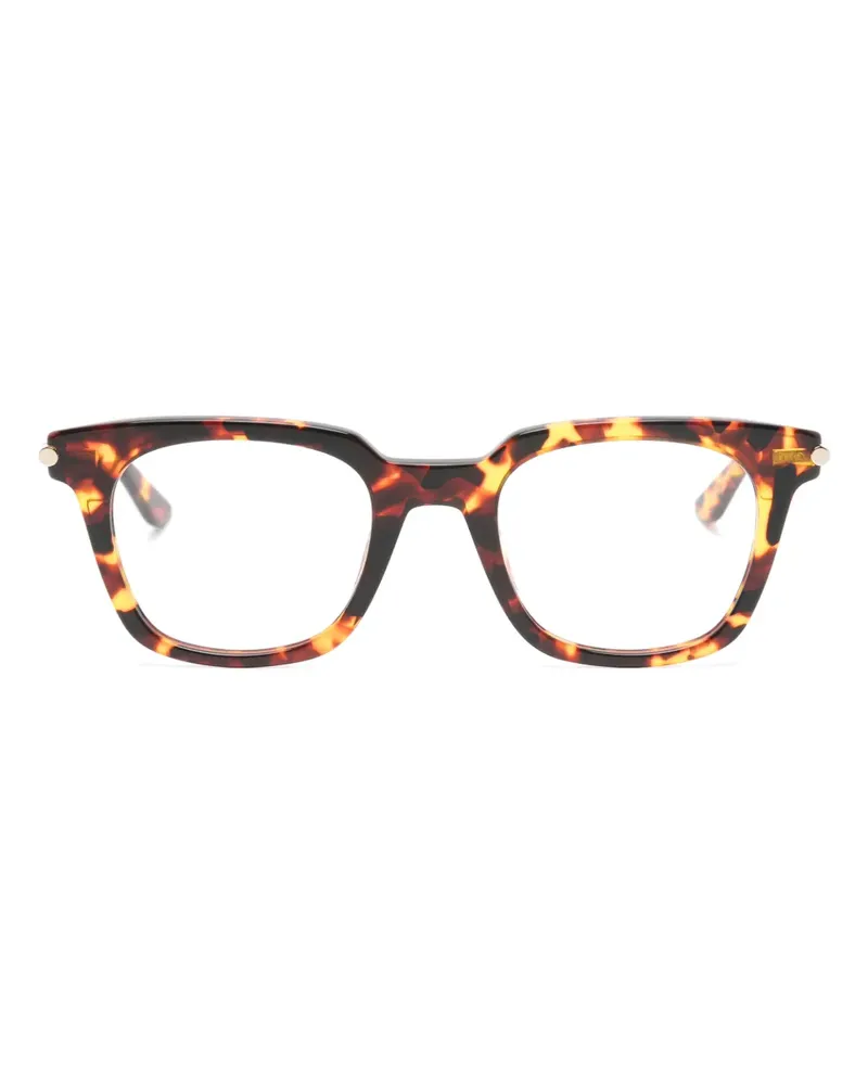 Alexander McQueen Brille mit eckigem Gestell - Braun Braun