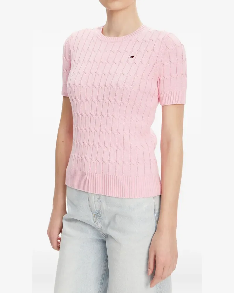 Tommy Hilfiger Pullover mit Zopfmuster - Rosa Rosa