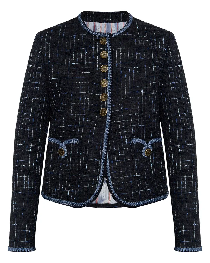 Etro Tweed-Jacke mit Kontrastdetails - Blau Blau