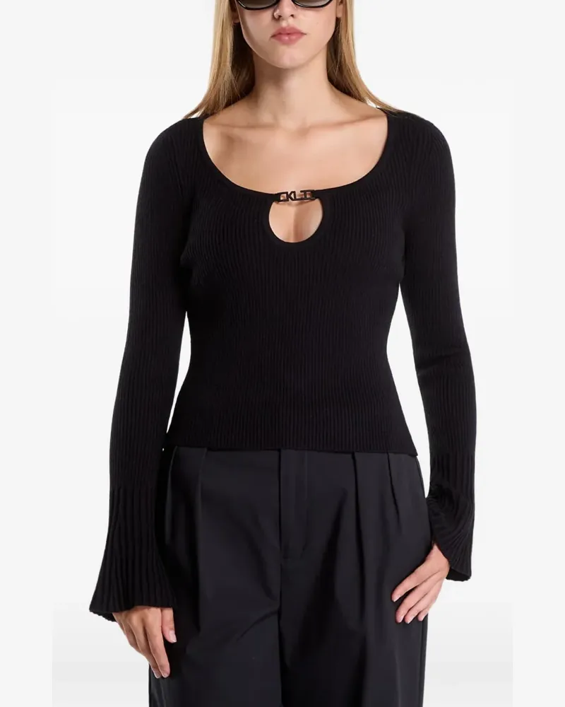 Karl Lagerfeld Pullover mit Cut-Out - Schwarz Schwarz