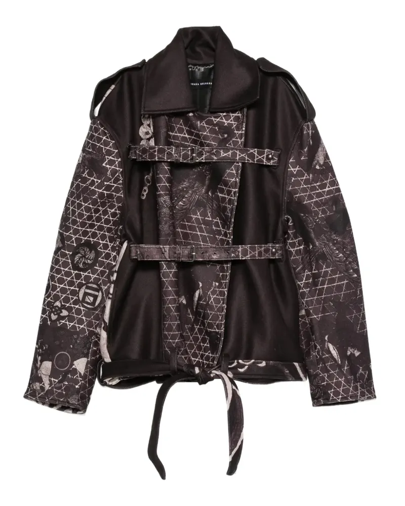 Barbara Bologna graphic-print buckled jacket - Schwarz Schwarz