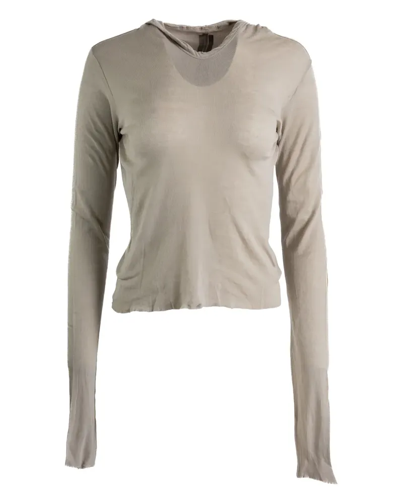 Rick Owens hooded long-sleeve top - Nude Nude