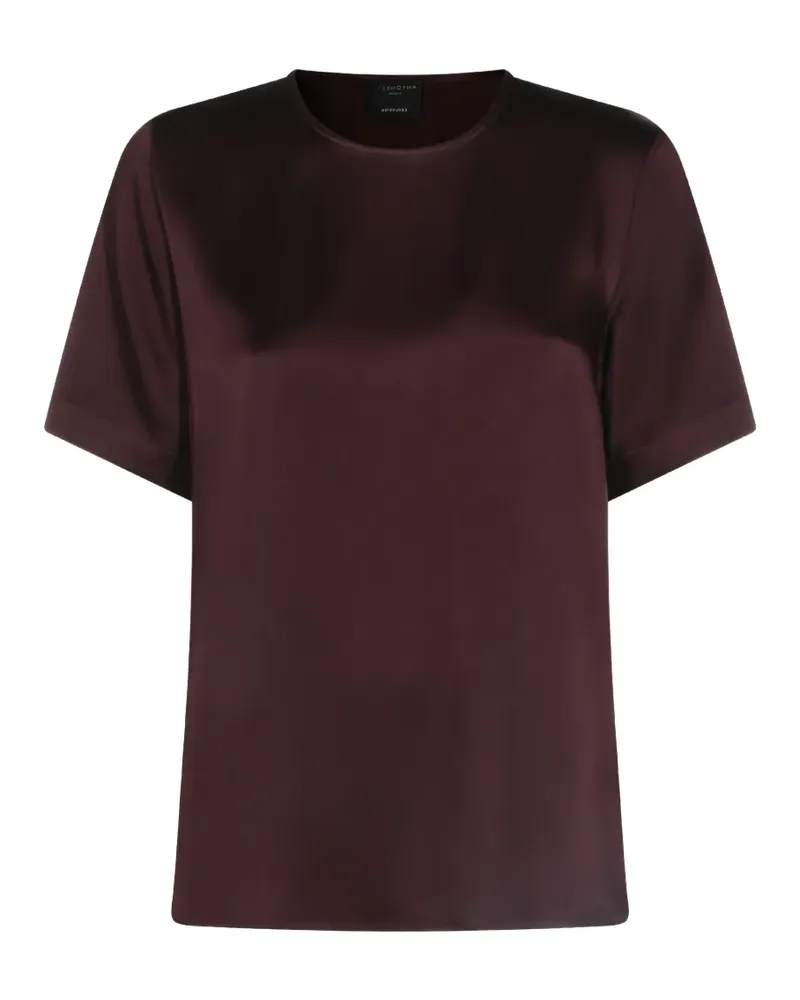 Antonelli Firenze T-Shirt mit Satin-Finish - Braun Braun