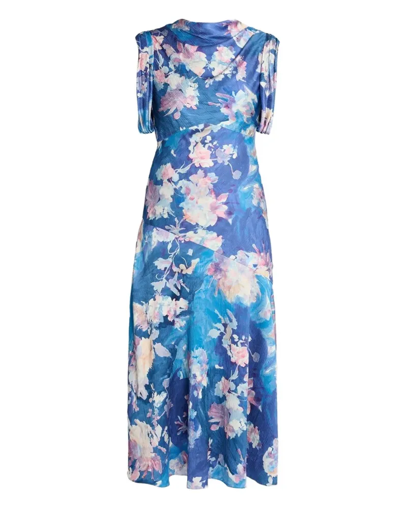 Erdem Midikleid mit Blumen-Print - Blau Blau