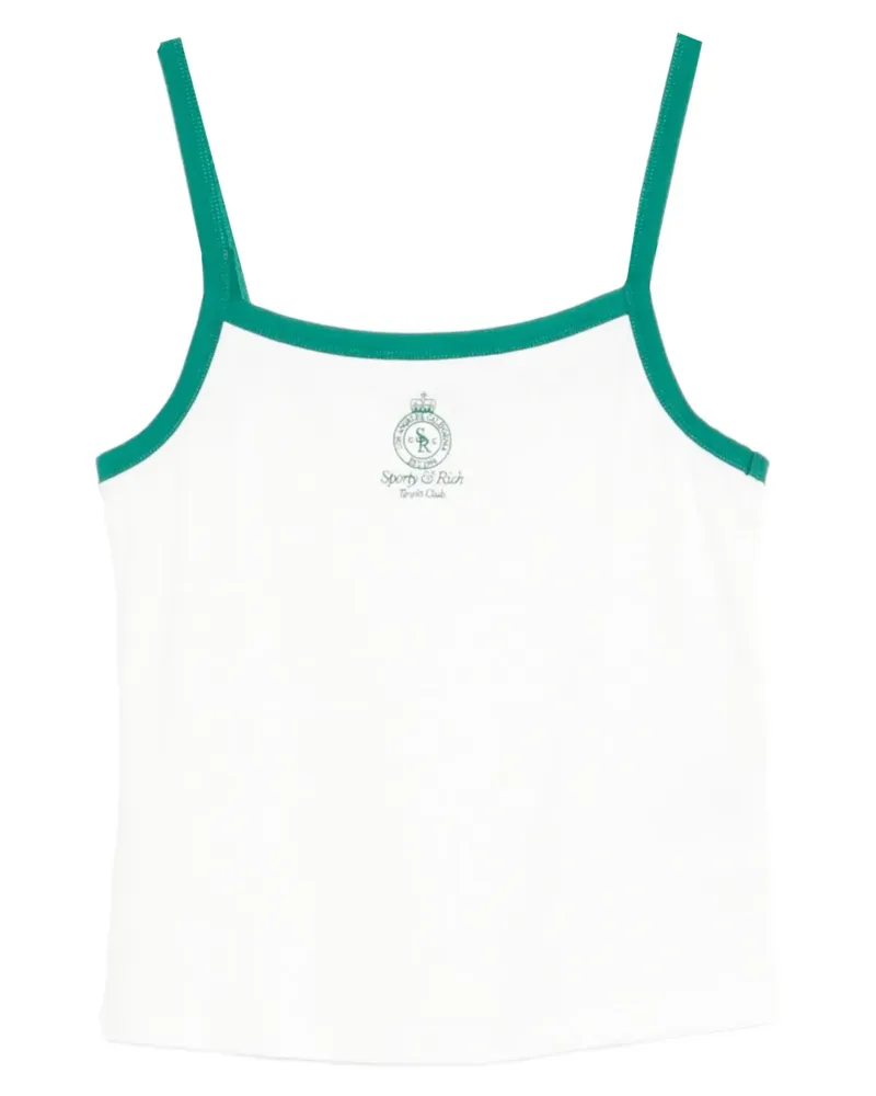 SPORTY & RICH Tanktop mit Logo-Stickerei - Weiß Weiß